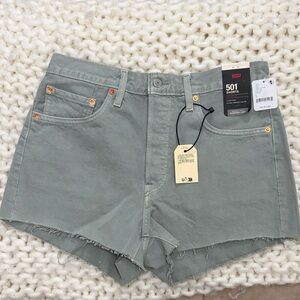 Levi's Women's 501 Green Jean Shorts